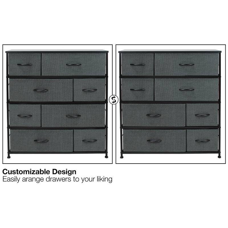 Dresser w/ 8 Drawers Furniture Storage & Chest Tower for Bedroom