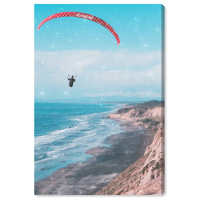 Wynwood Studio Fashion and Glam Paraglider II Blue and Modern & Contemporary Wall Art Canvas Print