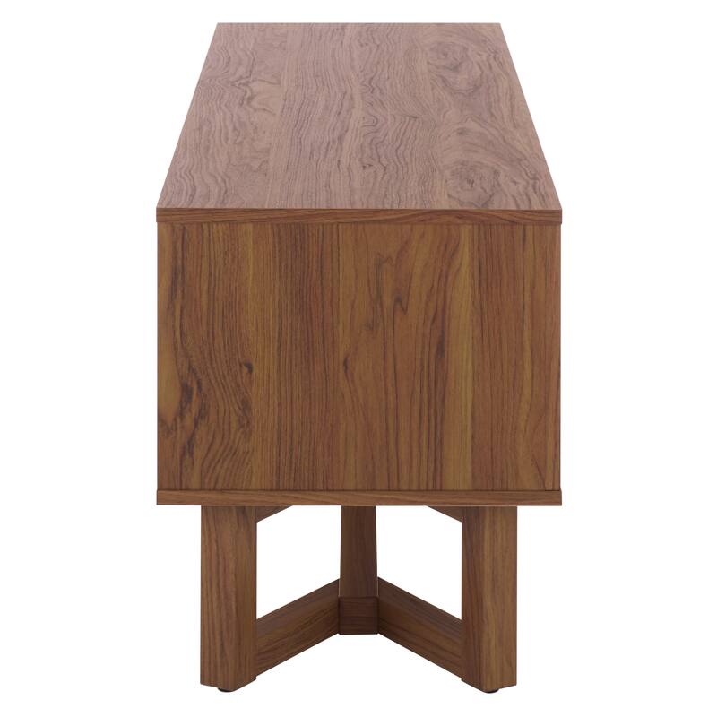 SAFAVIEH Home Ilyum 2-Shelf Tambour Doors Sideboard/Media Stand - 55"W x 16"D x 20"H