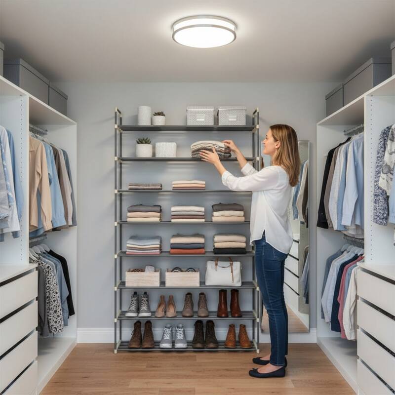 Shoe Rack – Multi -Tier Shoe Organizer by Hastings Home (Gray)