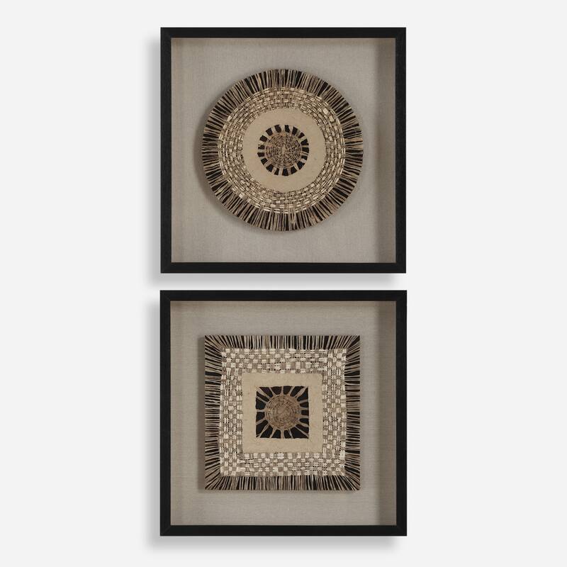 Uttermost 04367 Intertwine 24" x 24" Framed Shadow Boxes - Set of 2 - Beige