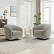preview thumbnail 26 of 122, UIXE 360° Swivel Barrel Accent Chair Armchair For Living Room Set of 2 - Khaki-Fabric 2Set