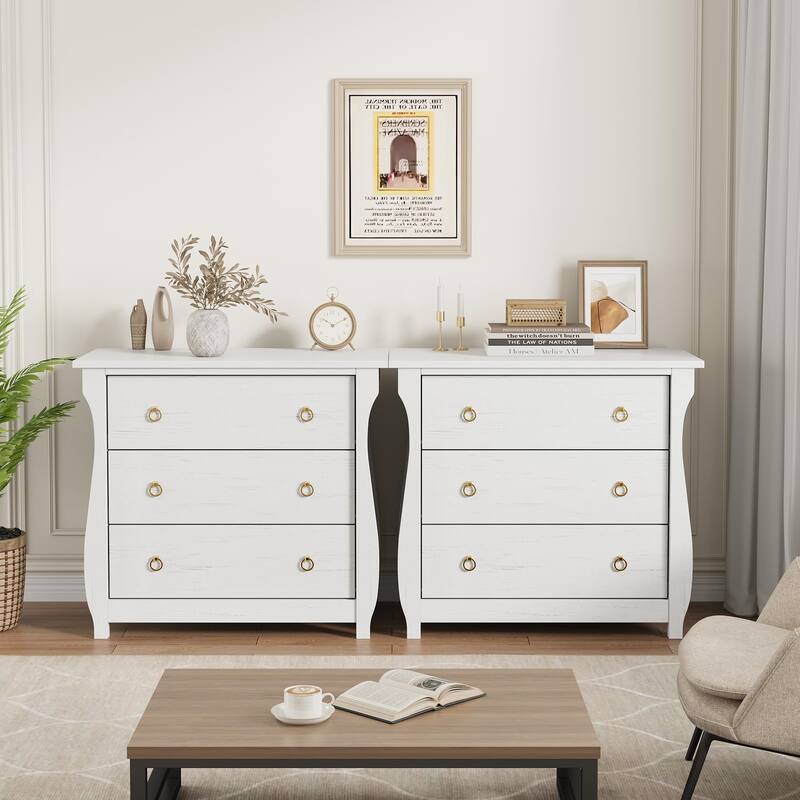 3/6/7 Drawer Dresser - Boho Dresser with Curved Legs, Freestanding Storage Chest Organizer
