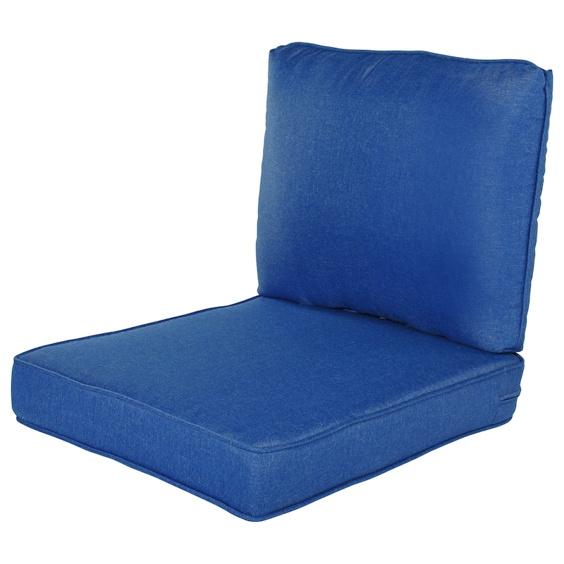 Haven Way Universal Outdoor Deep Seat Lounge Chair Cushion Set - 22x25 - Cobalt