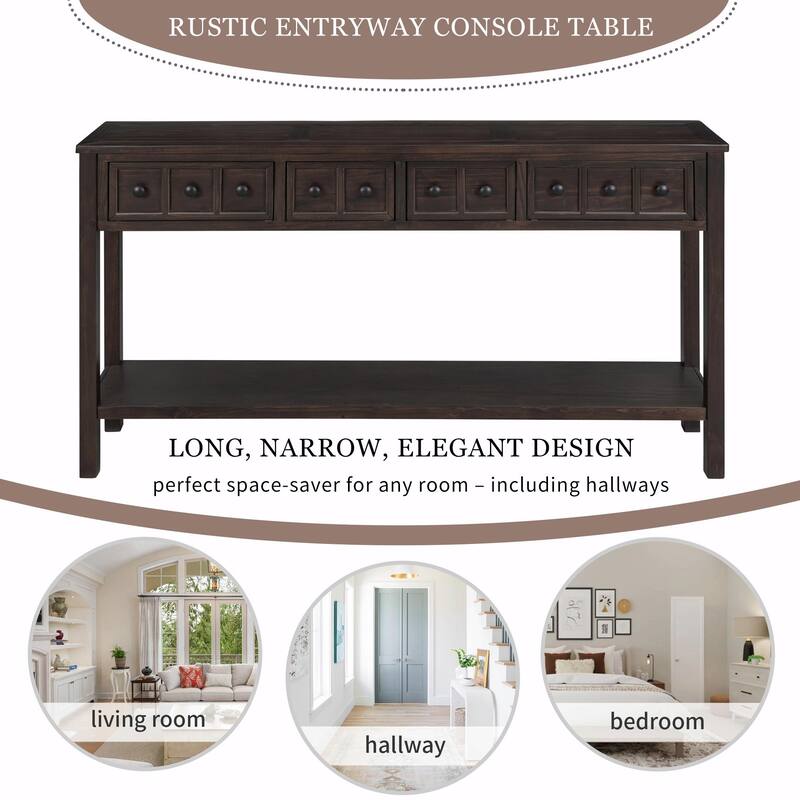 Rustic 60" Entryway Console Table