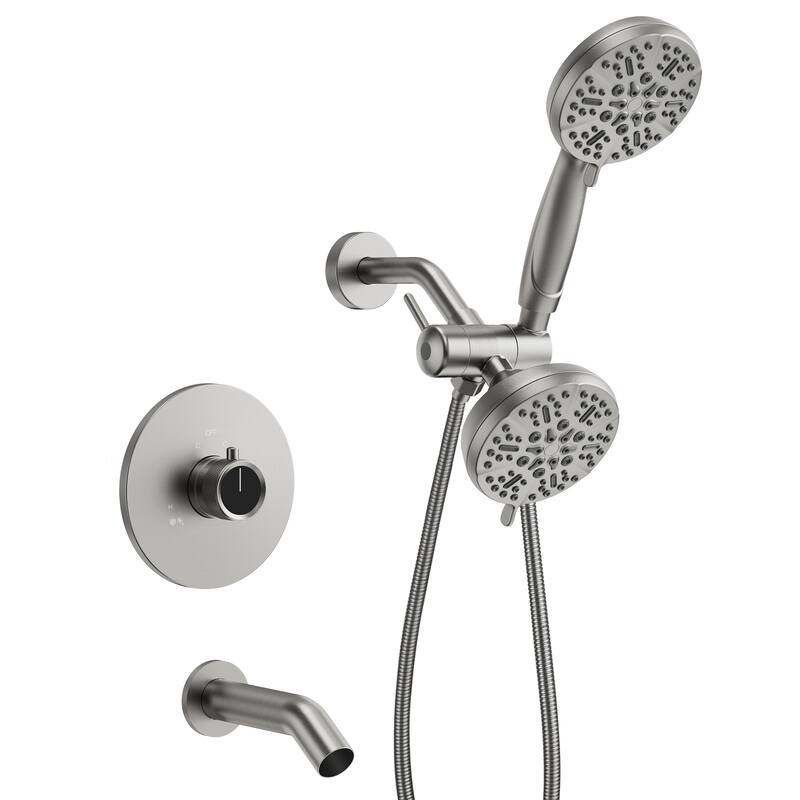 3-Function Thermostatic Shower Faucet With Pressure Balance - Brushed Nickel