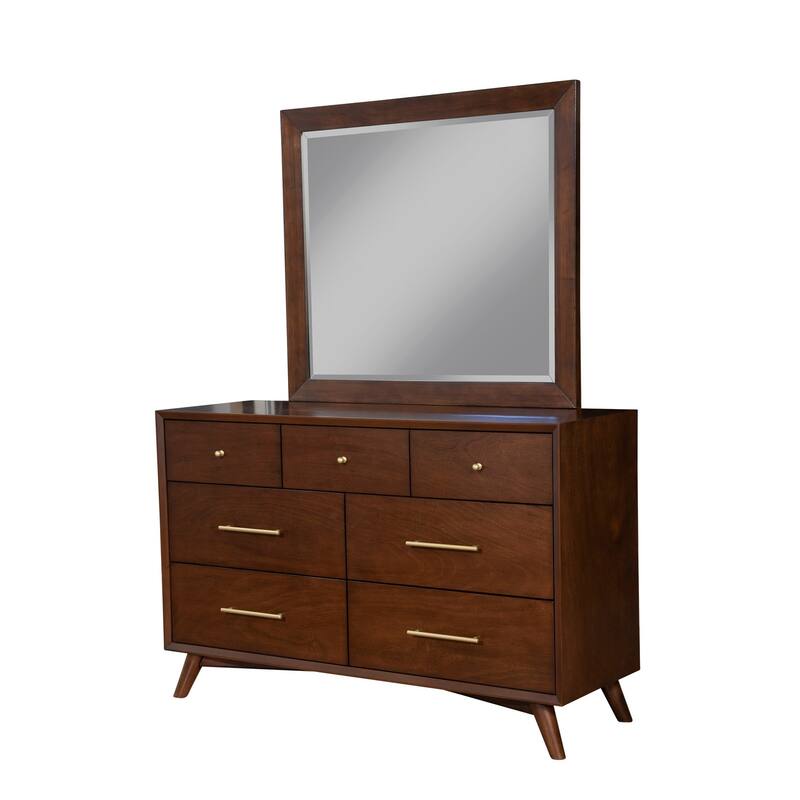 Modern 7 Drawer Dresser - Gray Minimalist Storage Unit - Bedroom Living Room Furniture