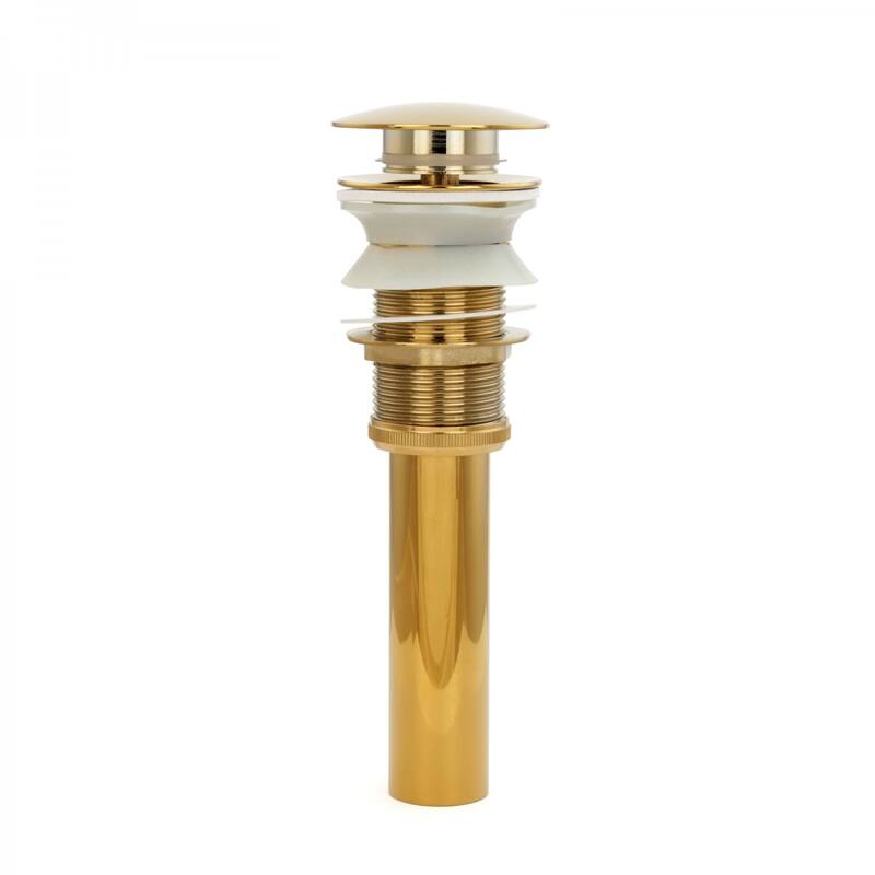 Pop-up Sink Drain With Overflow Brass Gold PVD Renovators Supply