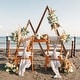 preview thumbnail 5 of 4, Wood Wedding Arch for Ceremony Triangle Arbor Backdrop Stand Outdoor