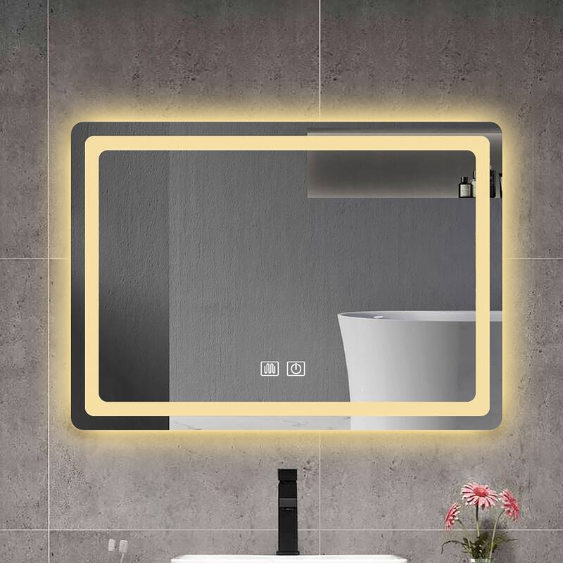 28/32/36/48/56 Inch Rectangular Frameless Anti-Fog Wall Mounted LED Bathroom Vanity Mirror