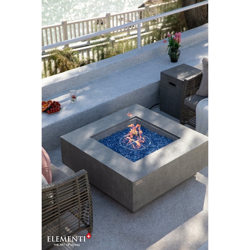Elementi Plus Victoria Square Concrete Fire Pit - 40 x 40 x 16.9