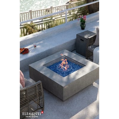 Elementi Plus Victoria Square Concrete Fire Pit - 40 x 40 x 16.9
