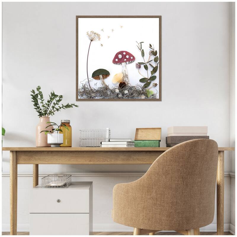 Kate and Laurel Mushroom No. 2 by Madeline Jeppesen Framed Canvas Wall Art Print