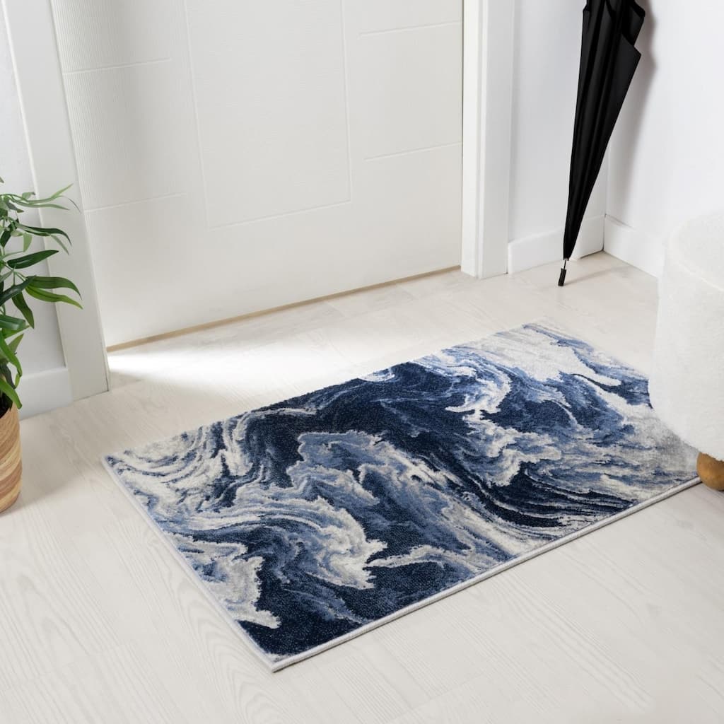 Luxe Weavers Marble Abstract Clouds Swirl Area Rug