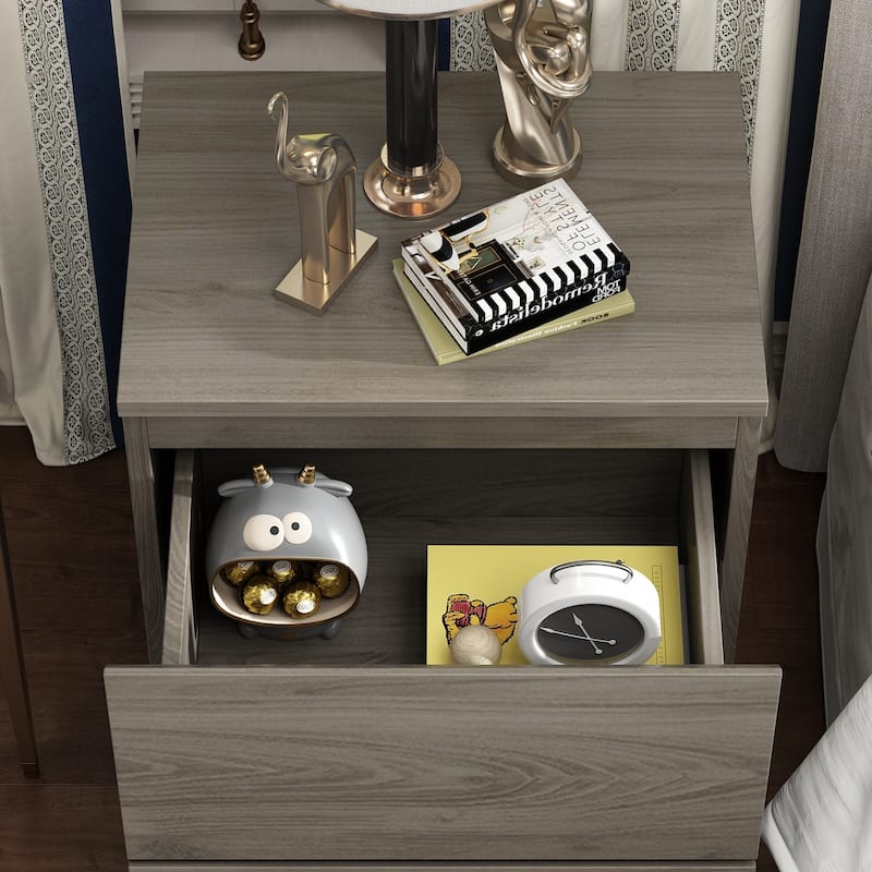 Premium 2-Drawer Nightstand 3 Colors Bedside Table by Kerrogee End Table
