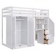 preview thumbnail 32 of 36, Twin Loft Bed with Wardrobe, Desk, and Storage Staircase, All-in-One Solution