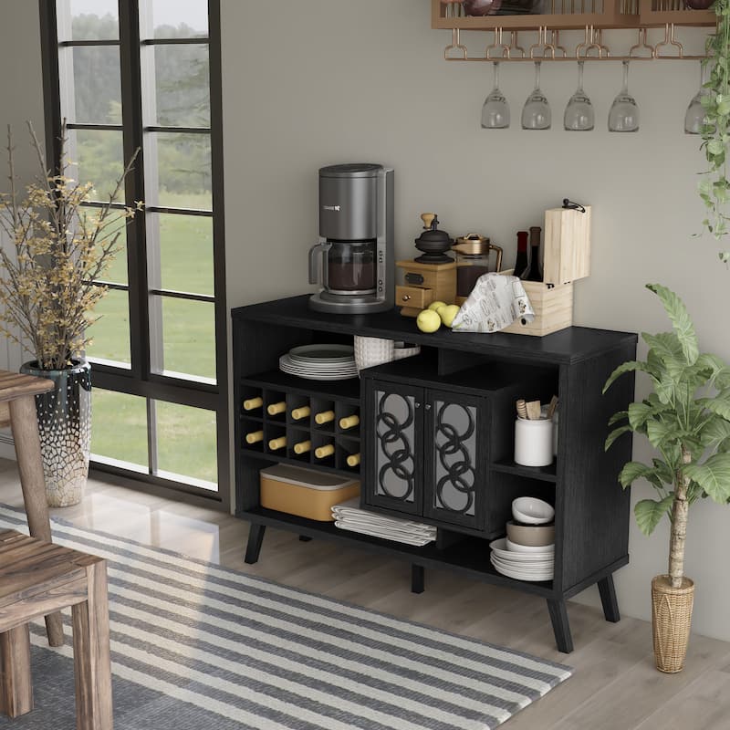 Furniture of America Nen Mid-century Brown 4-shelf Buffet Server