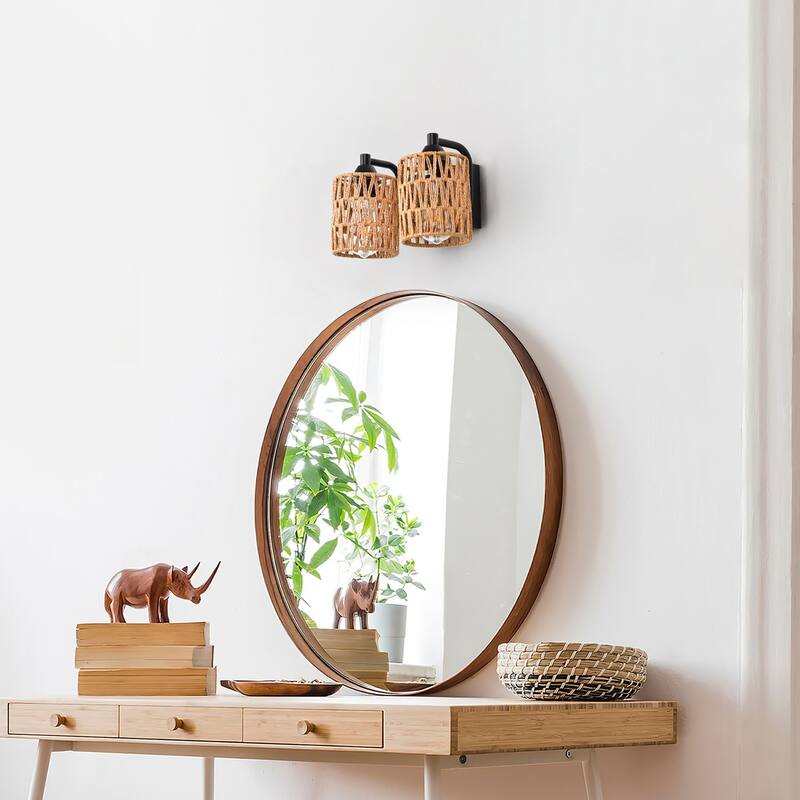 Rattan Vanity Light
