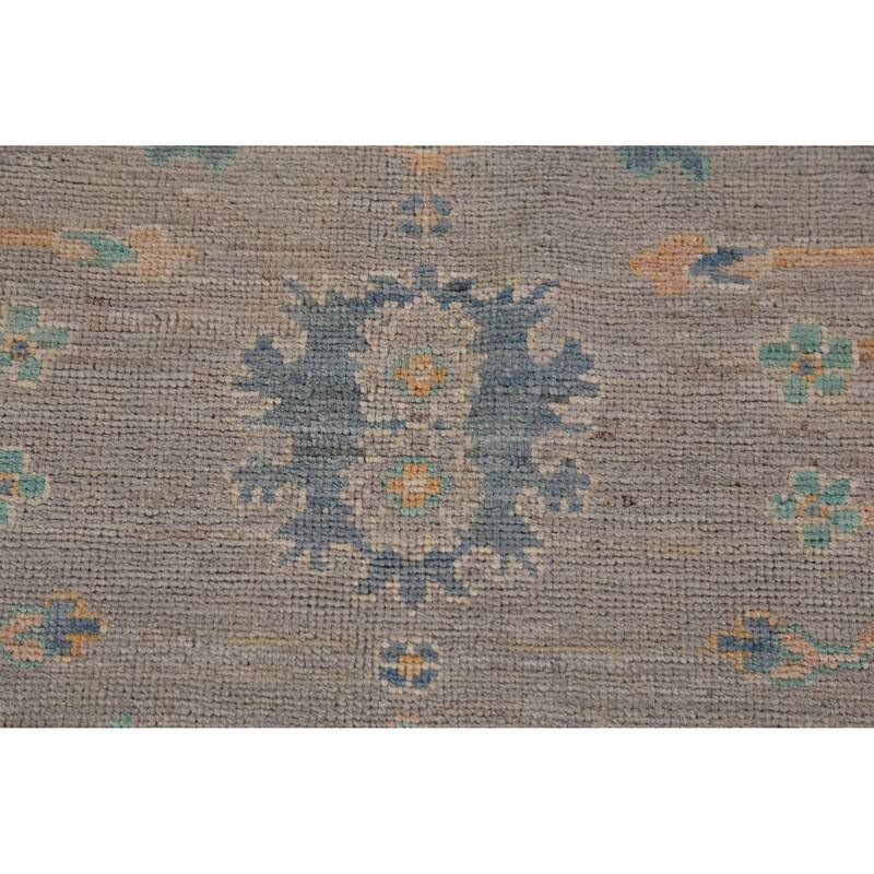 Hand Knotted Oriental 100% Wool Carpet Transitional All-Over Greys & Charcoal Oushak Area Rug - 12' 0'' X 9' 5''