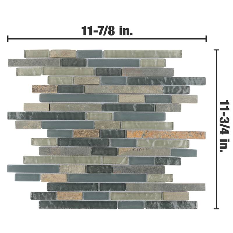 Merola Tile Tessera Piano Wisp 11-3/4" x 11-7/8" Glass Wall Tile
