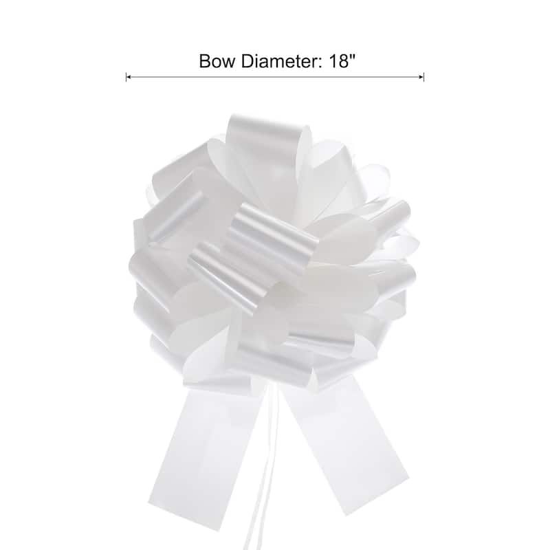 18 Inch Big Car Pull Bow, Giant Gift Wrapping Bow Ribbon for Car Decor - White