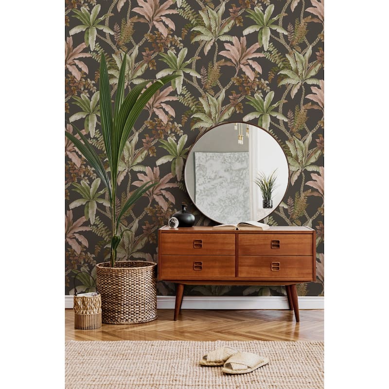 Trailing Palm Non-Pasted Wallpaper – 396in. x 21in. – Covers 56 square feet