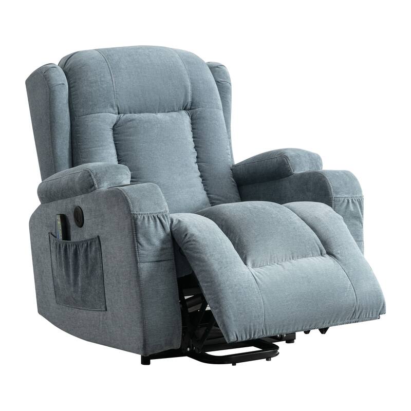 Brown Power Lift Recliner with Heat & Adjustable Recline