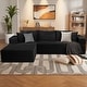 preview thumbnail 20 of 28, WINSOON Plush Modular Sectional Sofa with Pillows black - Left Facing