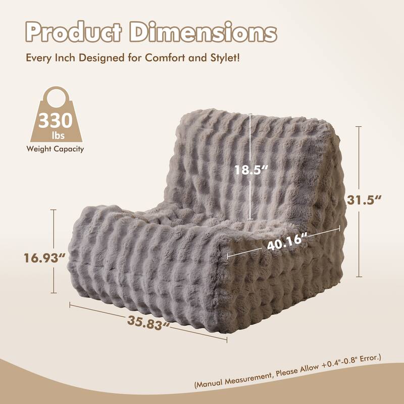 XIZZI Bean Bag Chair for Living Room Soft Plush Lounge Seating