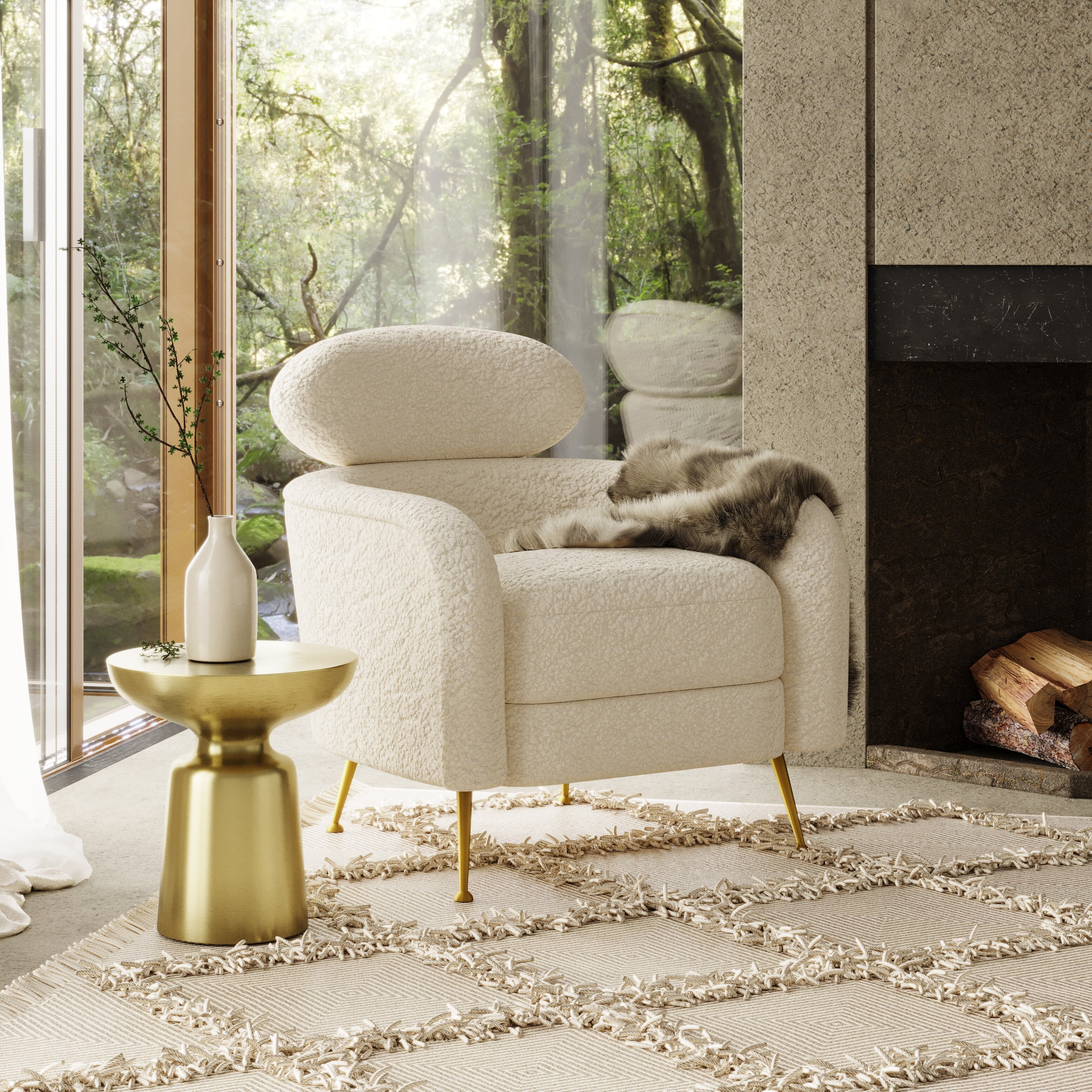 Faux fur lounge new arrivals chair