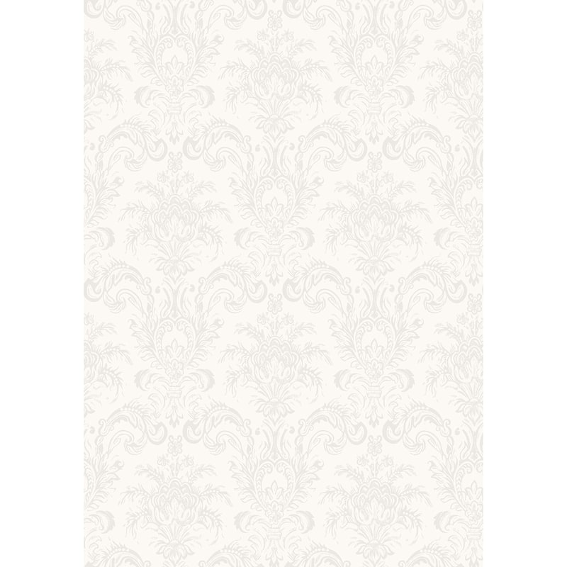 Galerie Wallcoverings Italian Classics 4 Collection Embossed Classic Damask Vinyl on Non-woven Matte Wallpaper Roll - 33 feet x 21 inches - White