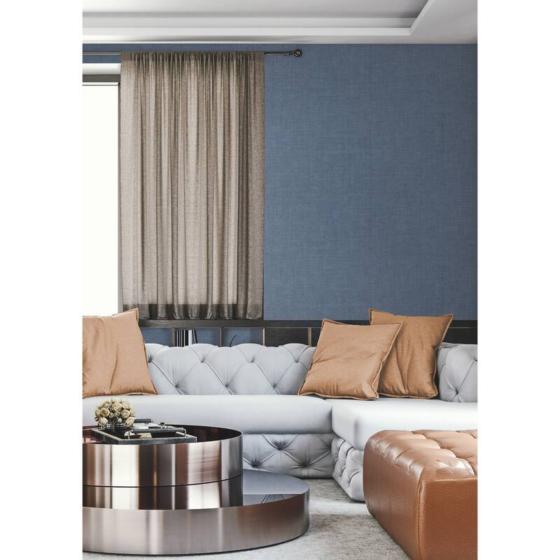 York Wallcoverings Gunny Sack Texture Blue Wallpaper