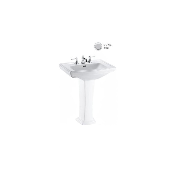 Toto LT780.4 Clayton 27" Pedestal Bathroom Sink with 3 Faucet Holes Drilled and Overflow