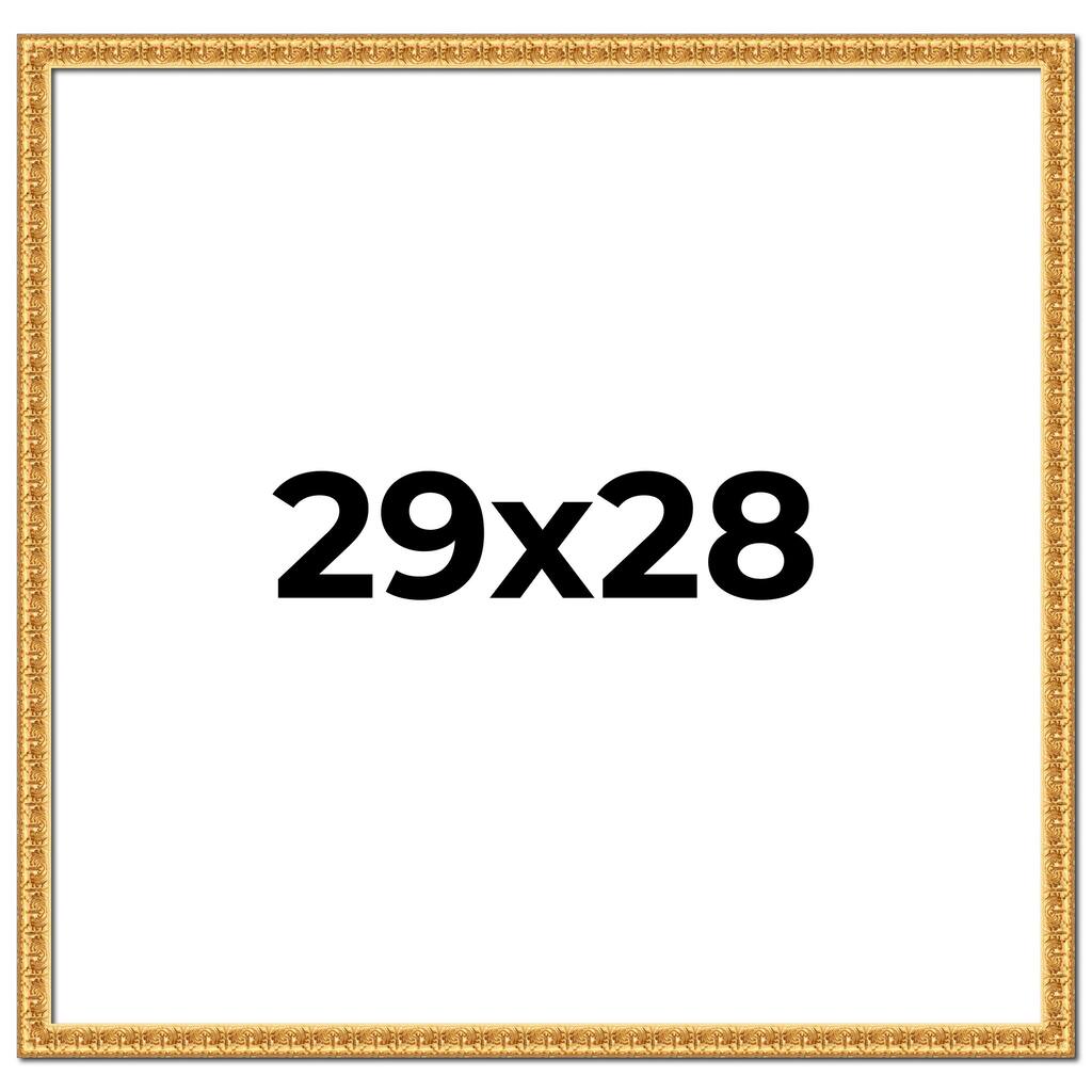29x28 Frame Gold Real Wood Picture Frame Width 1 inches | Interior
