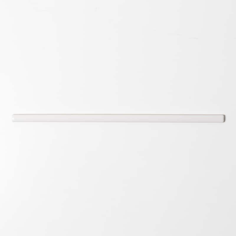 Bedouin 0.39 in. x 11.81 in. Pencil Bullnose Trim Tile - White Gloss - 0.39 in. x 11.81 in.
