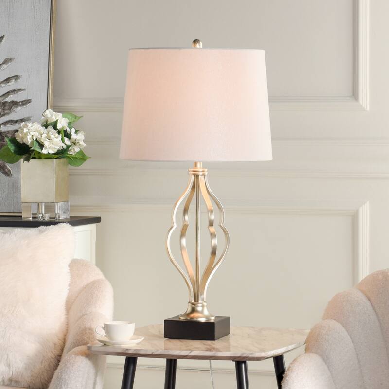 StyleCraft Steel Table Lamp - Castonia Silver - White Shade