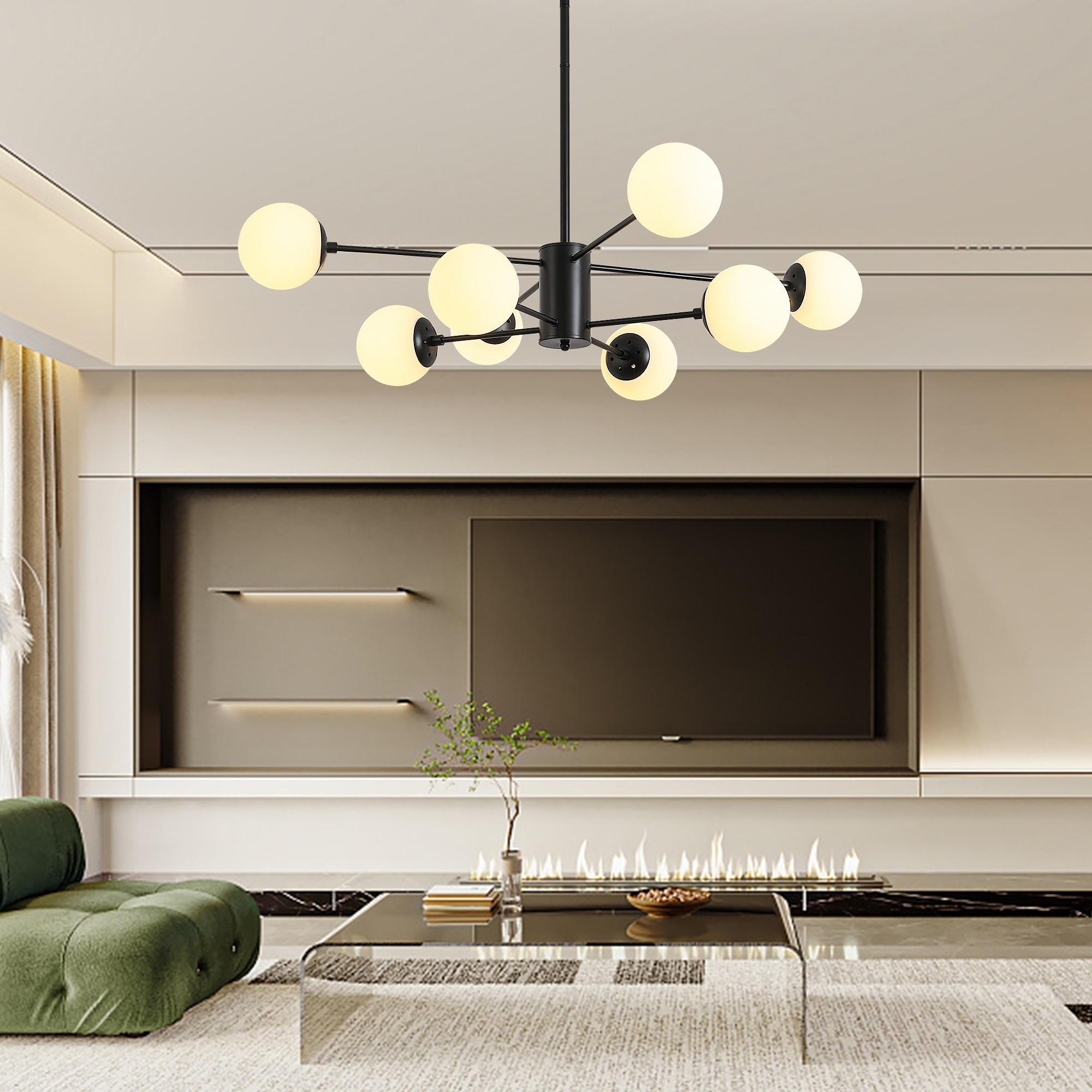 Sputnik Chandelier 8 Lights Modern Black Ceiling Light - On Sale - Bed ...