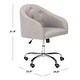 preview thumbnail 3 of 7, SAFAVIEH Amy Tufted Linen Chrome Leg Swivel Adjustable Office Chair - 24" x 22" x 31.9"