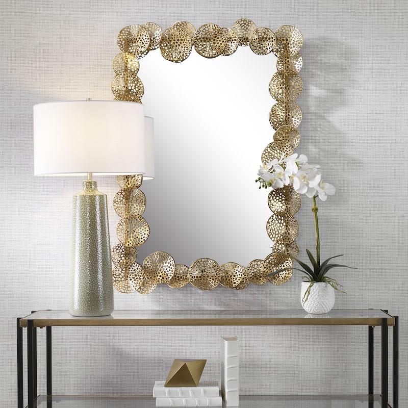Uttermost Ripley Gold Lotus Mirror - 30.25"x 43.75"