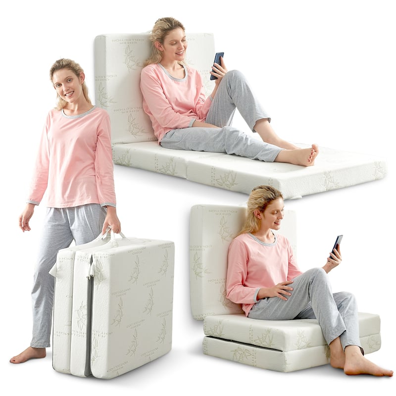 Cheer Collection Tri-fold 4-inch Folding Futon Mattress