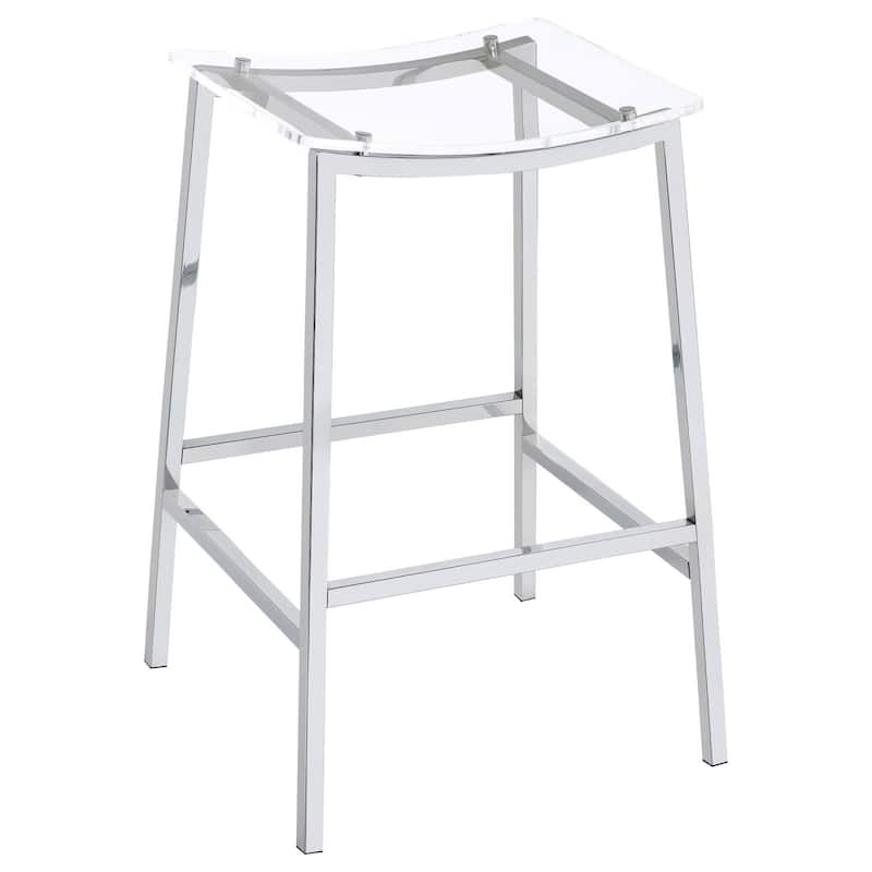 Clapper Clear and Chrome Stools (Set of 2)
