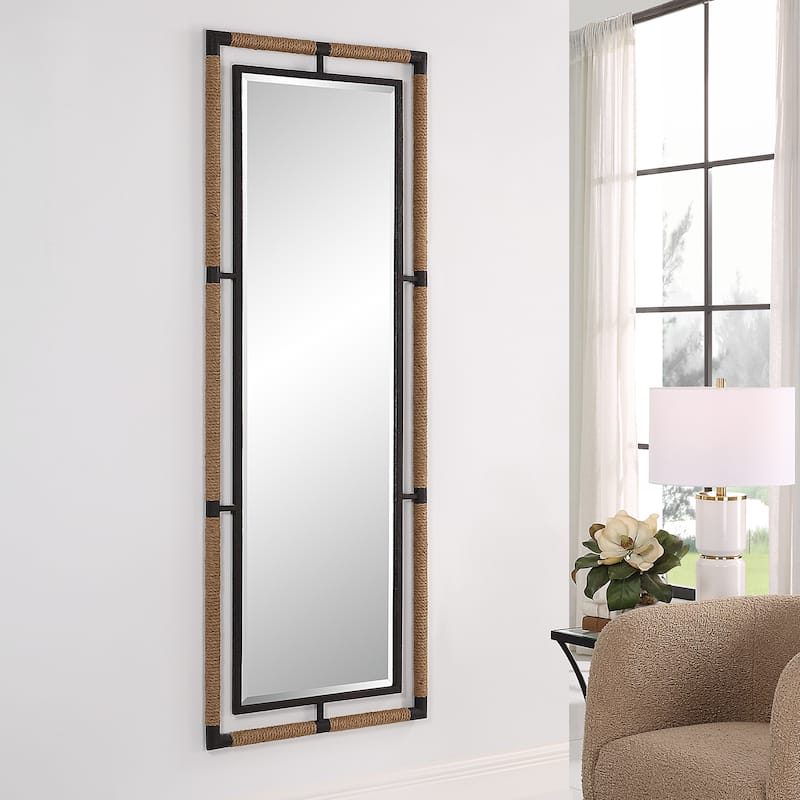 Uttermost Melville Iron & Rope Tall Mirror - 28"W x 76"H x 2"D