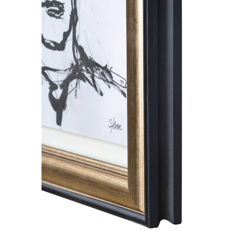 Renwil Studio Line - Sketch 4 Piece Wide Wall Art, Black
