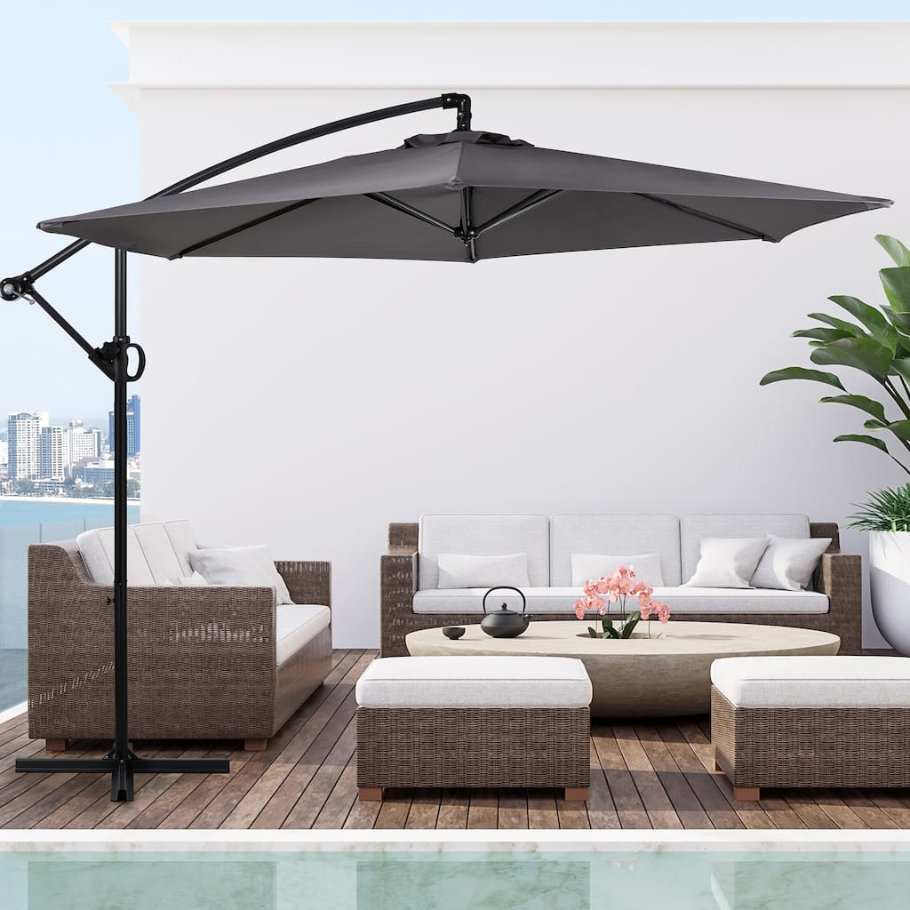 Futzca 9FT Outdoor Hanging Offset Patio Umbrella