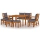 preview thumbnail 43 of 83, vidaXL 4/5/6/7/9/11 Piece Patio Dining Set with Cushions Solid Wood Acacia