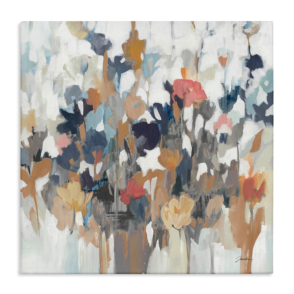 Stupell Modern Painterly Floral Arrangement Abstract Petals Canvas Wall Art - Multi-Color
