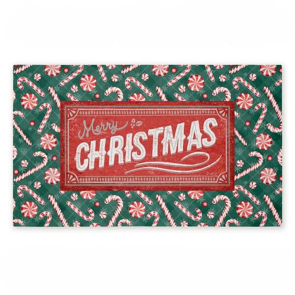 slide 2 of 9, Stupell Vintage Christmas Candies Printed Outdoor Door Mat, design by Chad Barrett, 18"x30" Red
