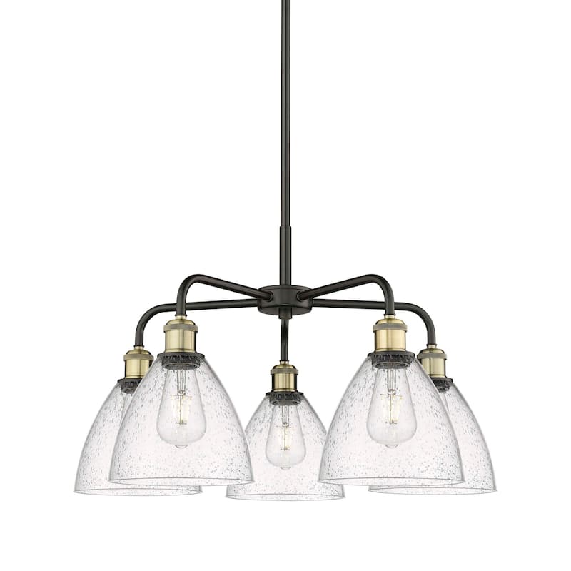 Innovations Lighting 516-5CR-16-26 Bristol Glass Chandelier Bristol - Black Antique Brass / Seedy