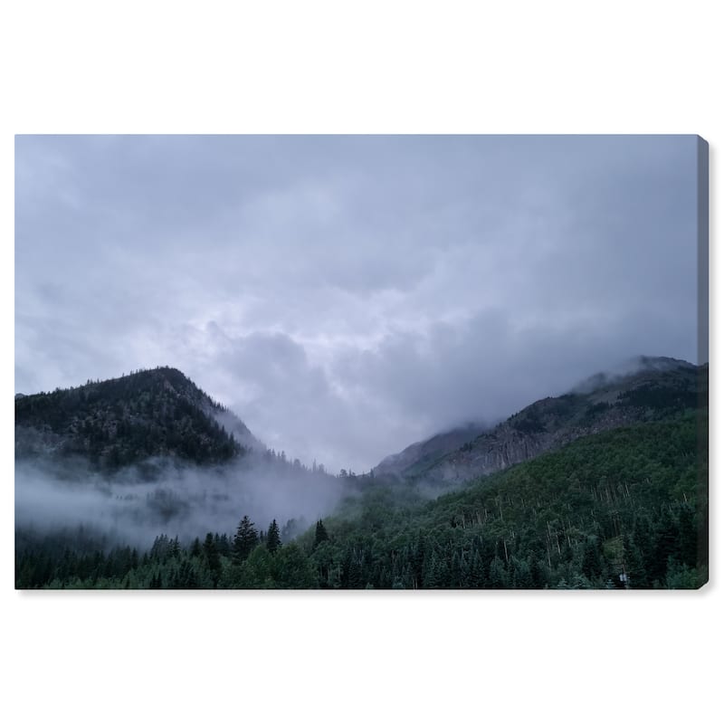 Wynwood Studio Canvas Nature and Landscape Mist in the Humid Forest Gray and Green Modern & Contemporary Wall Art Canvas Print