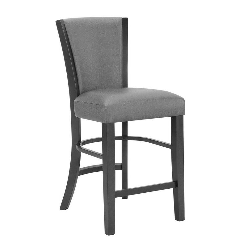 24 Inch Set of 2 Counter Height Chair with Fabric Upholstery and Wood Frame - 17.5 L x 19 W x 41 H Inches